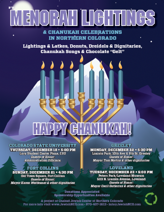 Menorah lighting and Chanukah celebration